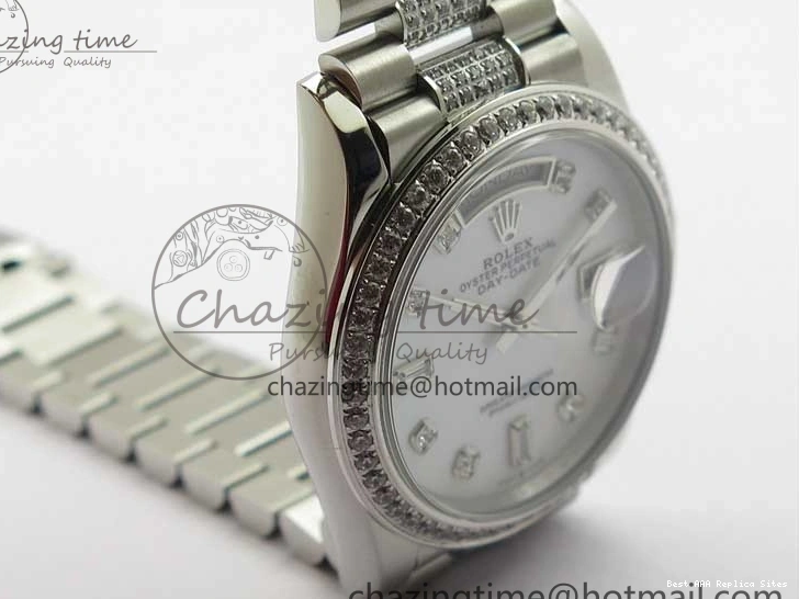 AAA Replica Watches 2682 Bracelet Edition MoistureWicking 36mm Day-Date MOP SS on Dial White President A 128239 Crystal Best SS Crystal Marker BP 1226